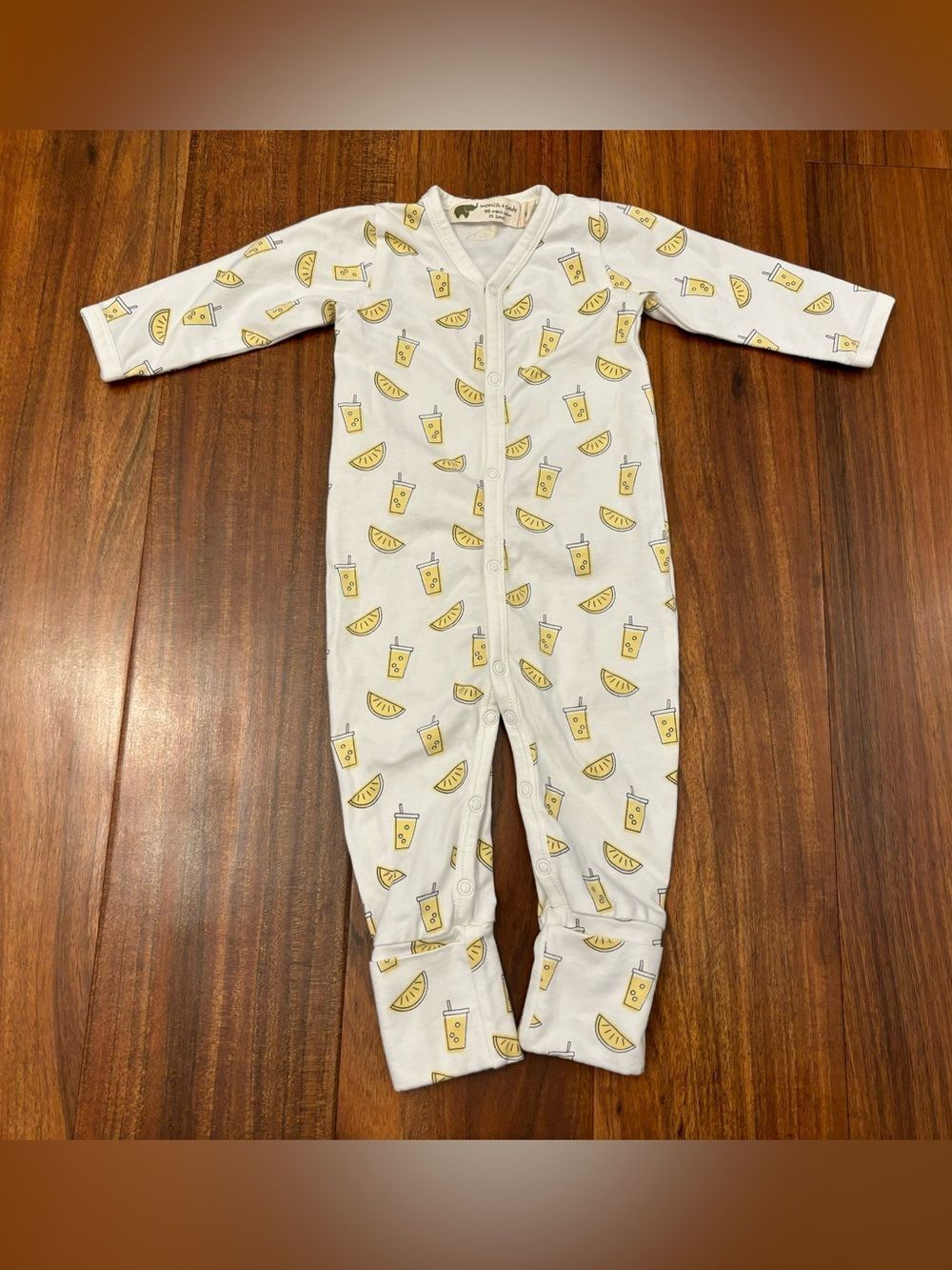 Monica + Andy white/yellow lemon/lemonade jumpsuit